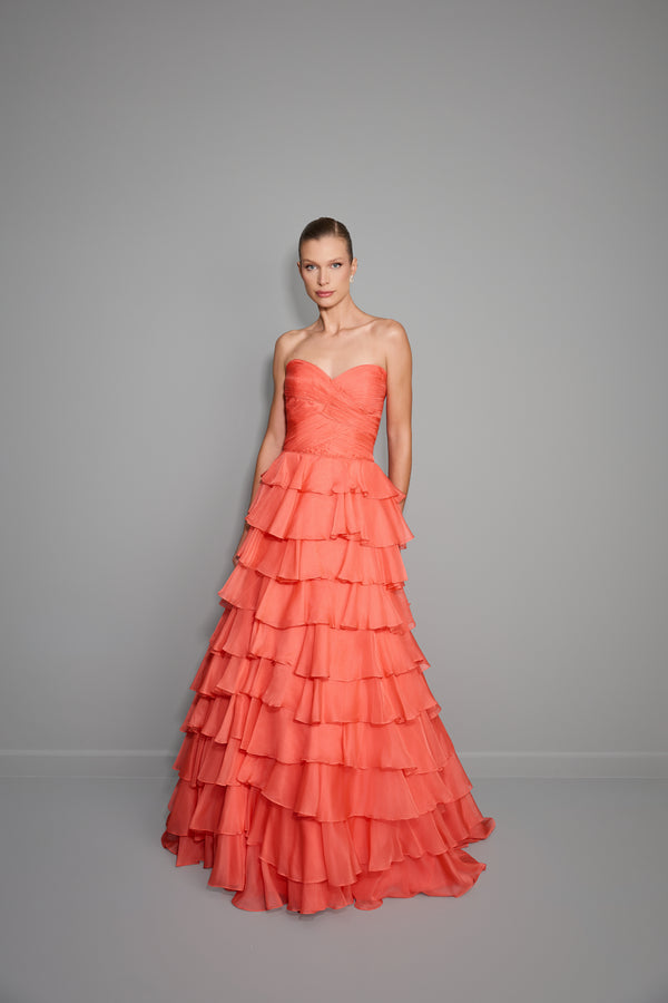 Vestido de Festa Longo babados Sherri Hill