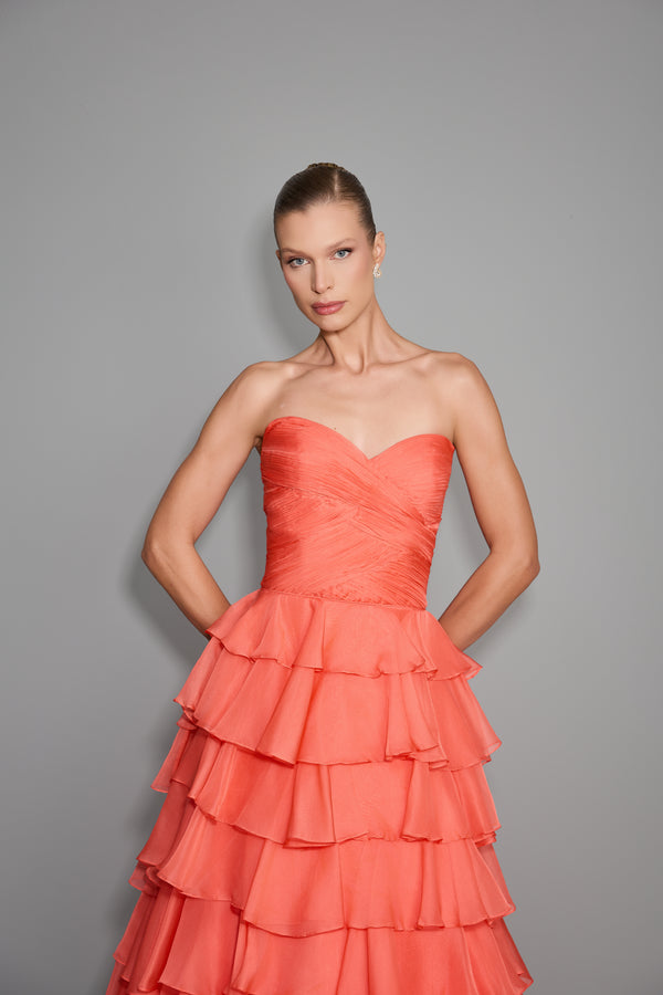 Vestido de Festa Longo babados Sherri Hill