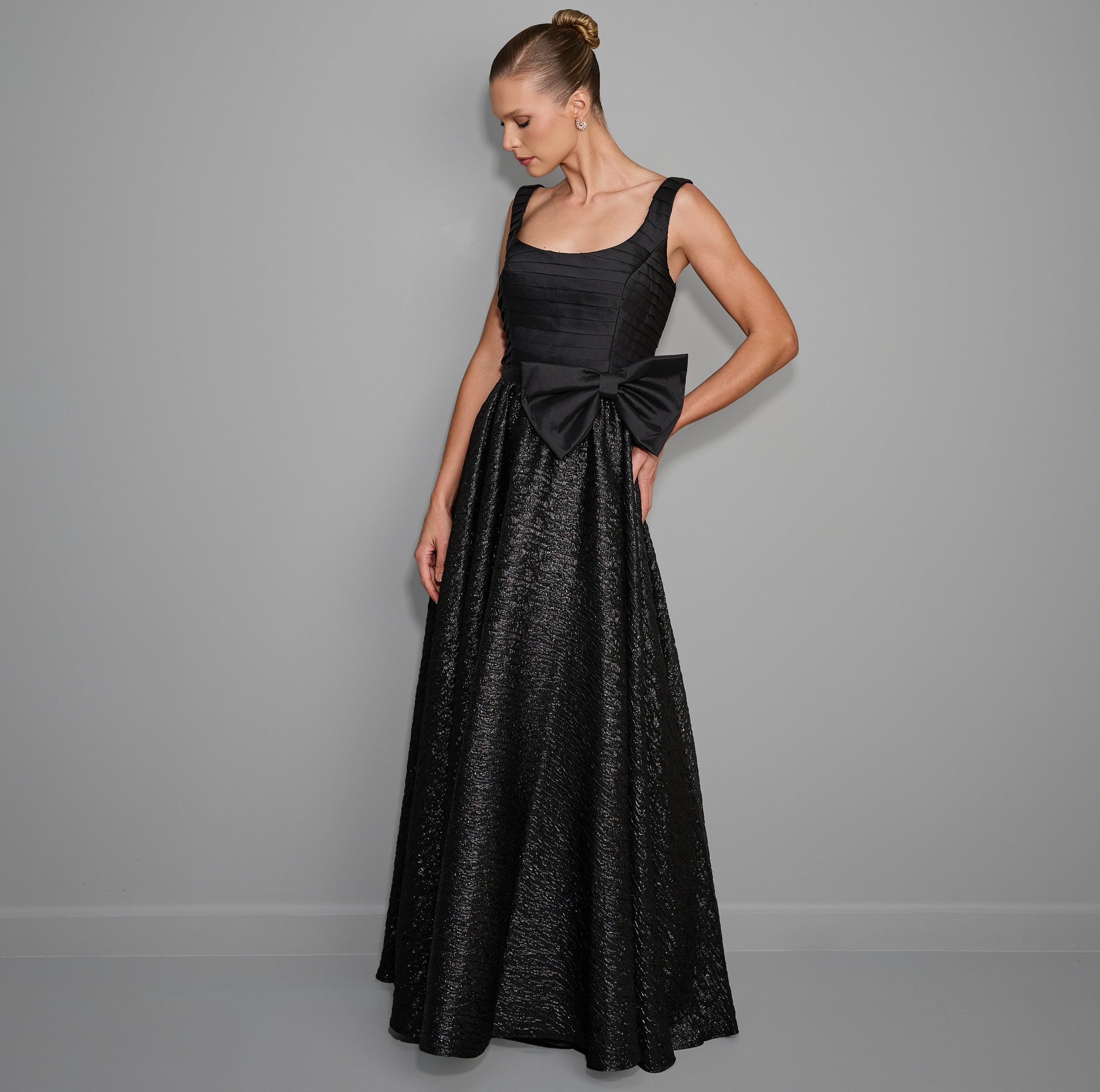 Vestido De Festa Longo Metalizado Mac Duggal