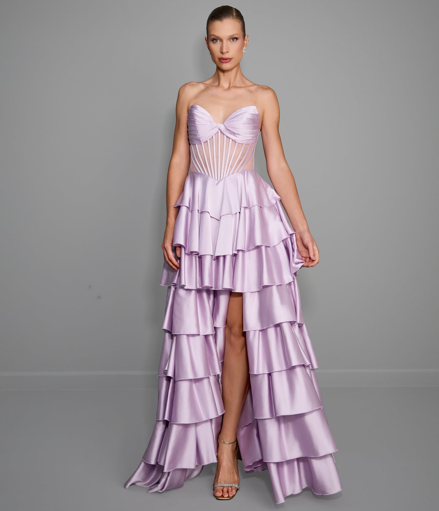 Vestido Longo Cetim Alyce Paris