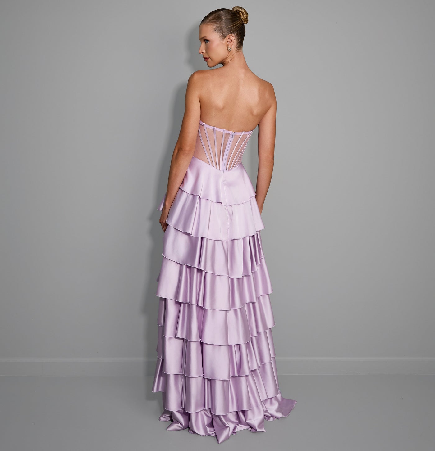 Vestido Longo Cetim Alyce Paris