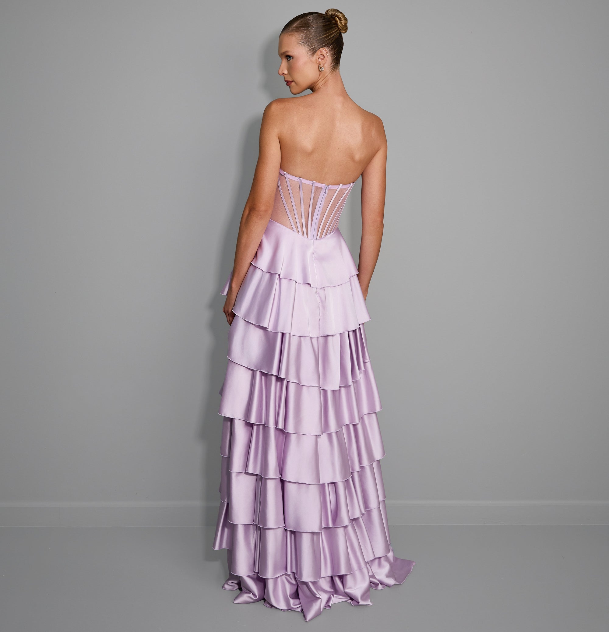 Vestido Longo Cetim Alyce Paris