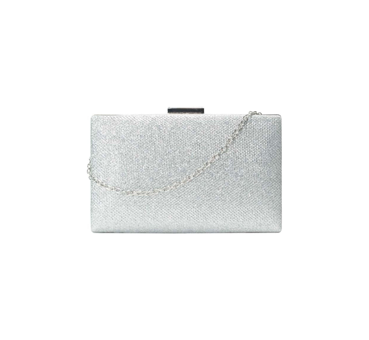 Bolsa Clutch Metalizada Prata