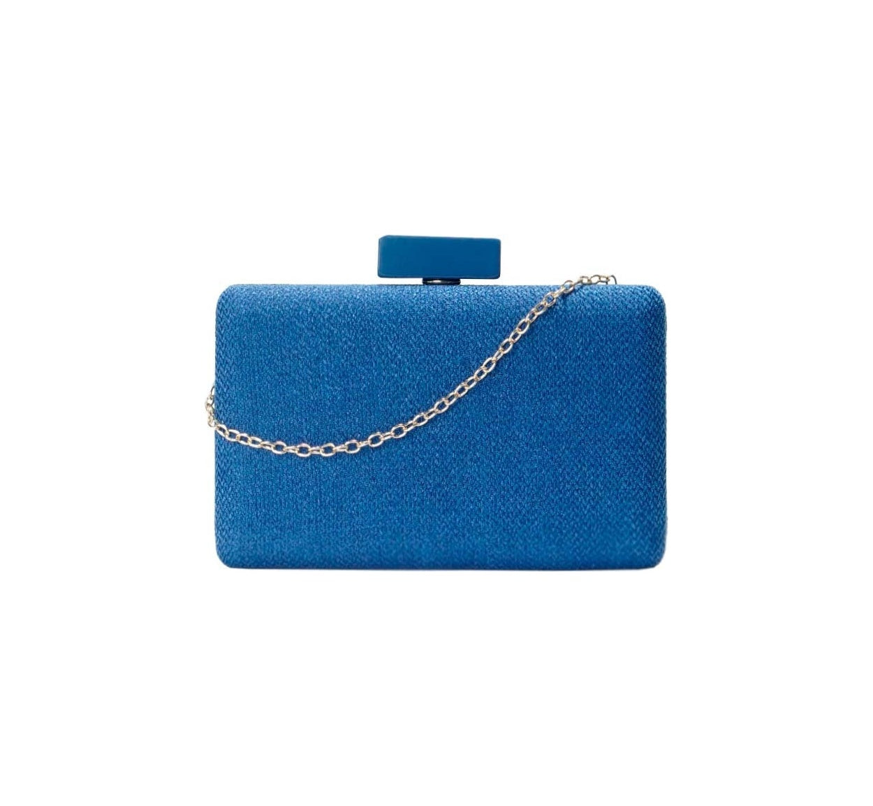 Bolsa Clutch Em Tecido Azul