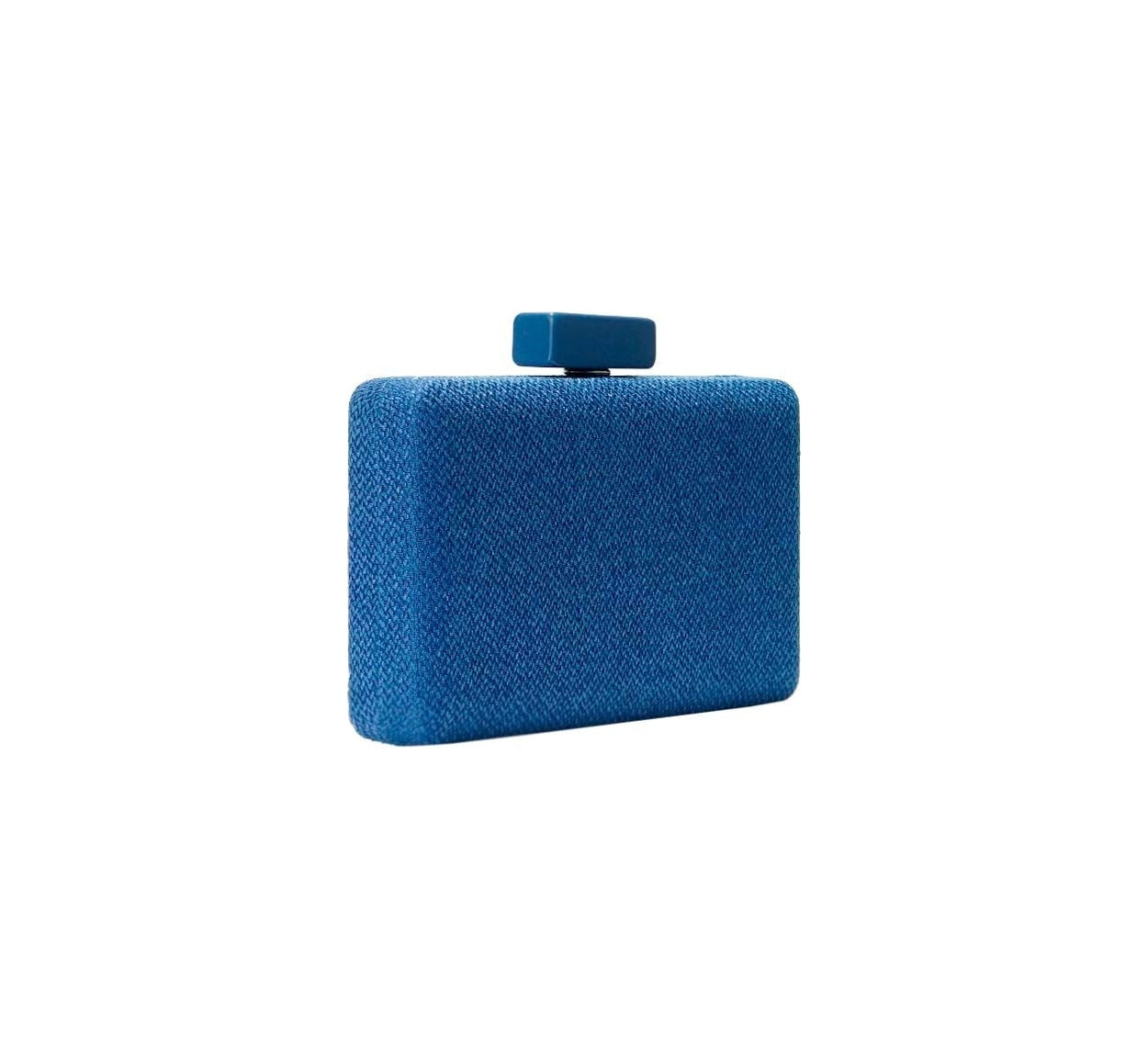 Bolsa Clutch Em Tecido Azul