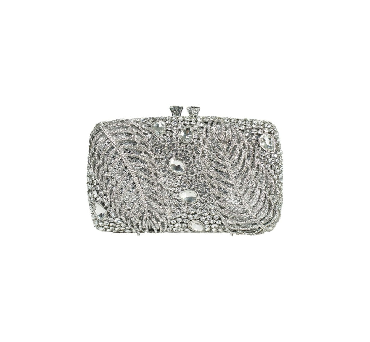 Bolsa Clutch Metal Dourada Cristais