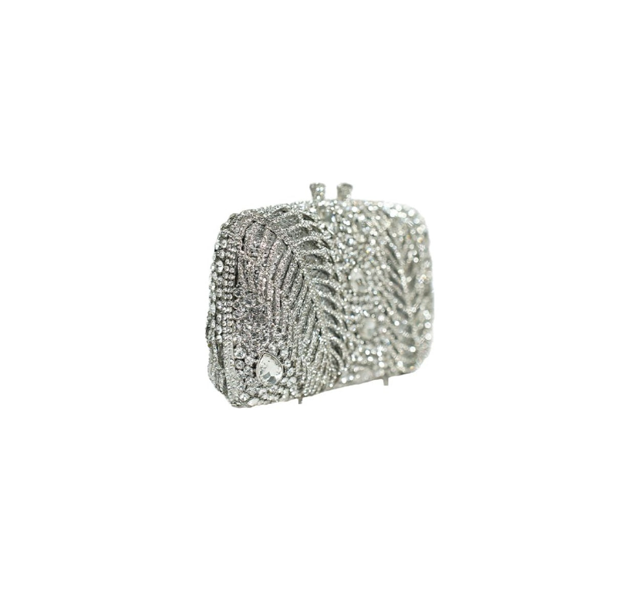 Bolsa Clutch Metal Dourada Cristais