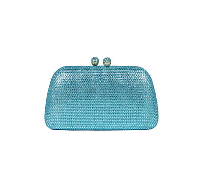 Bolsa Clutch Azul Cristais