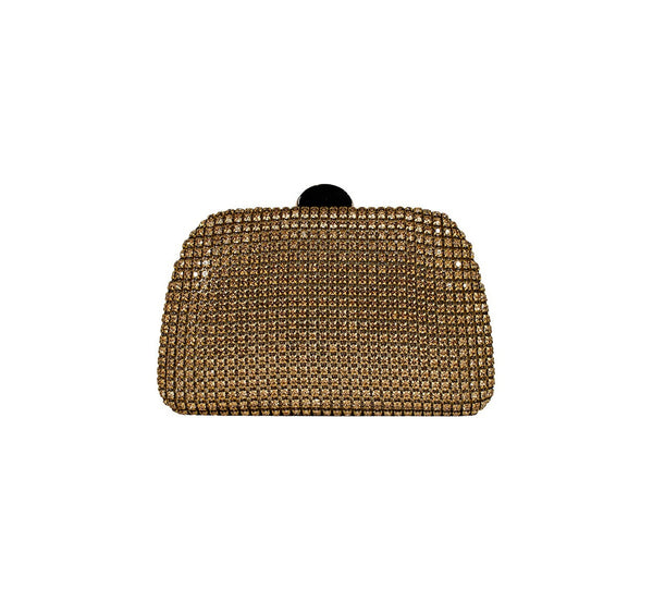 Bolsa Clutch Dourada Cristais