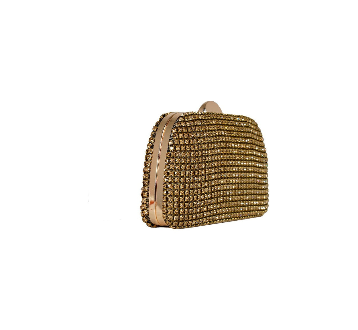 Bolsa Clutch Dourada Cristais