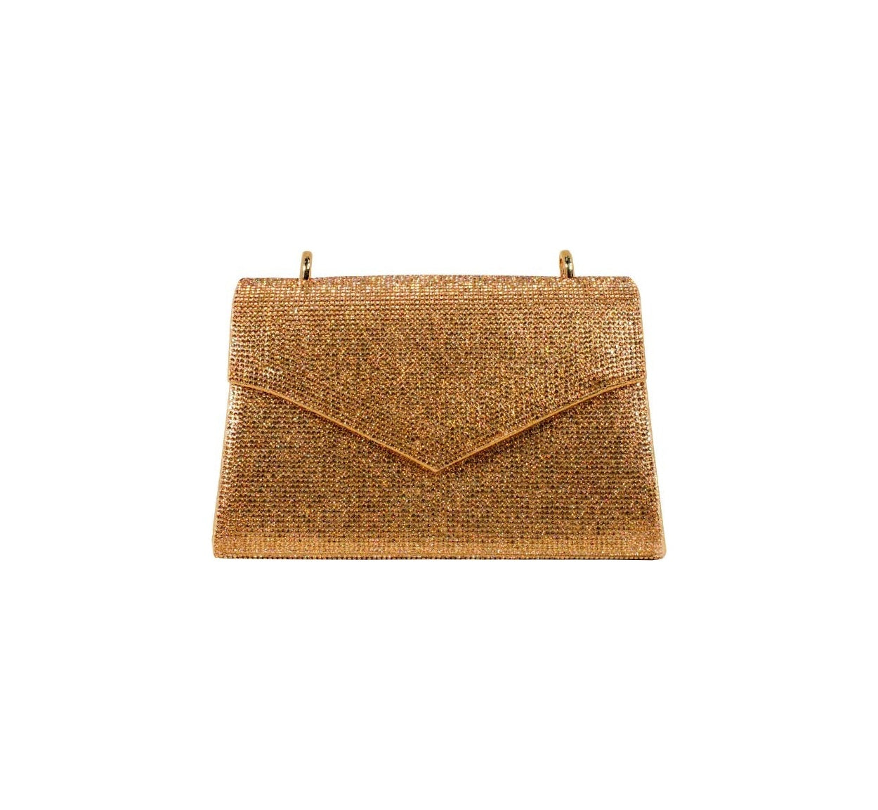 Bolsa Clutch Dourada Cristais
