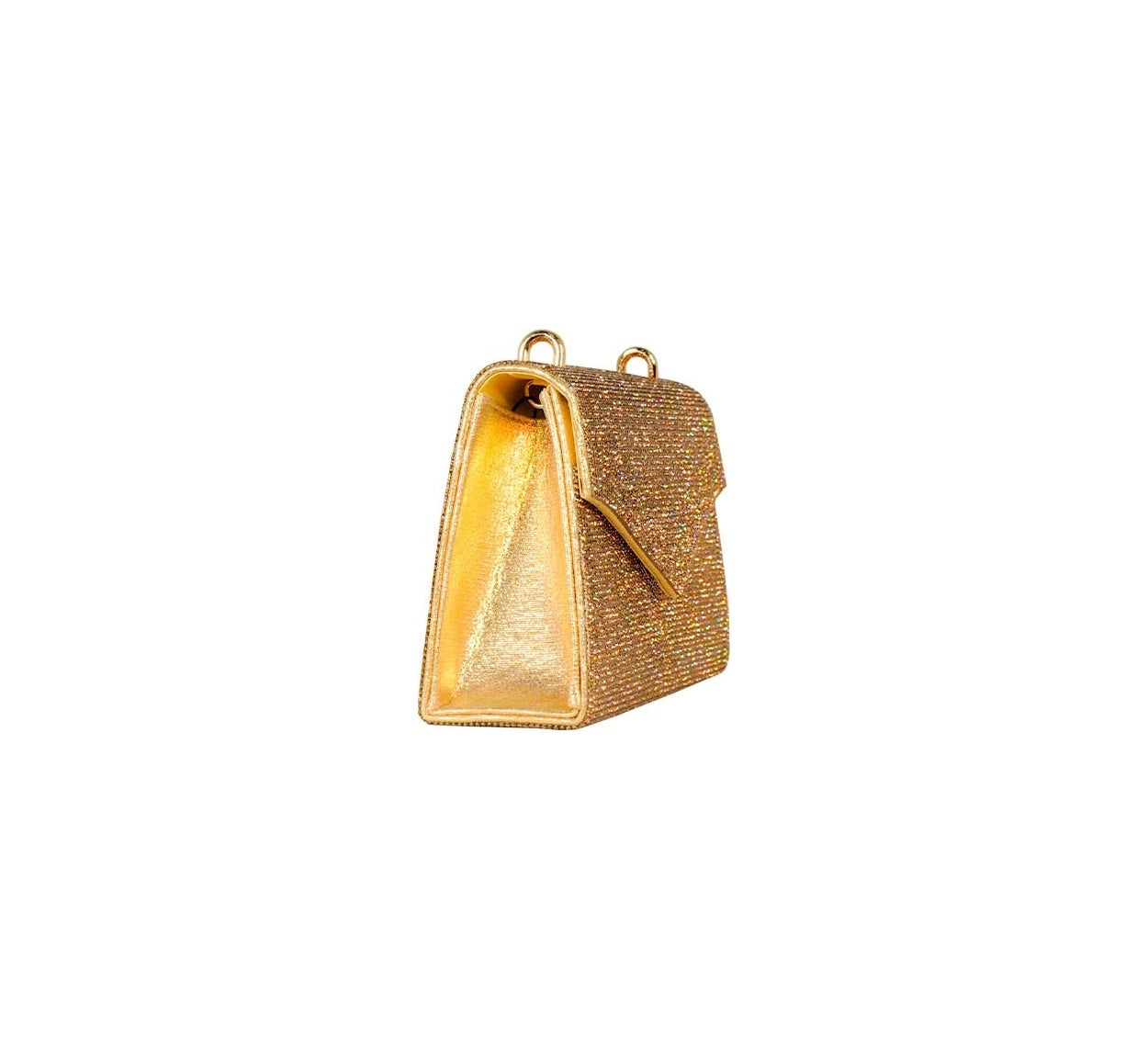 Bolsa Clutch Dourada Cristais