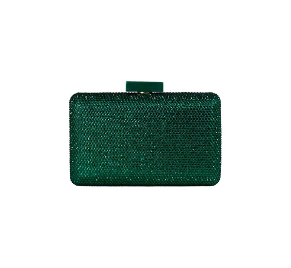 Bolsa Clutch Verde Cristais