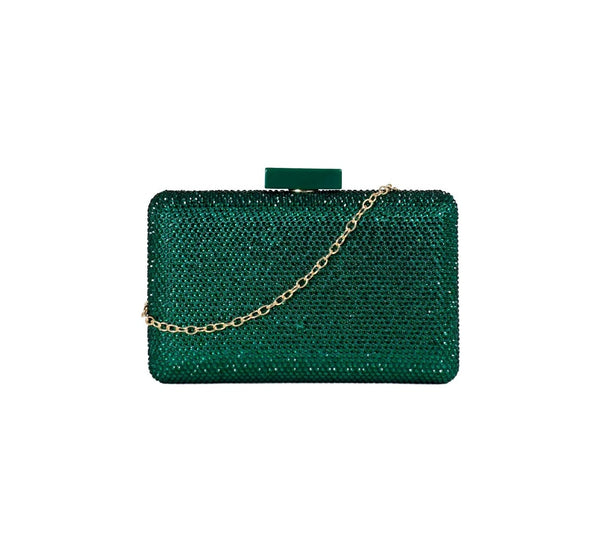 Bolsa Clutch Verde Cristais