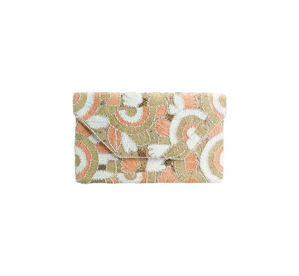 Maxi Carteira Bordada Floral Salmon
