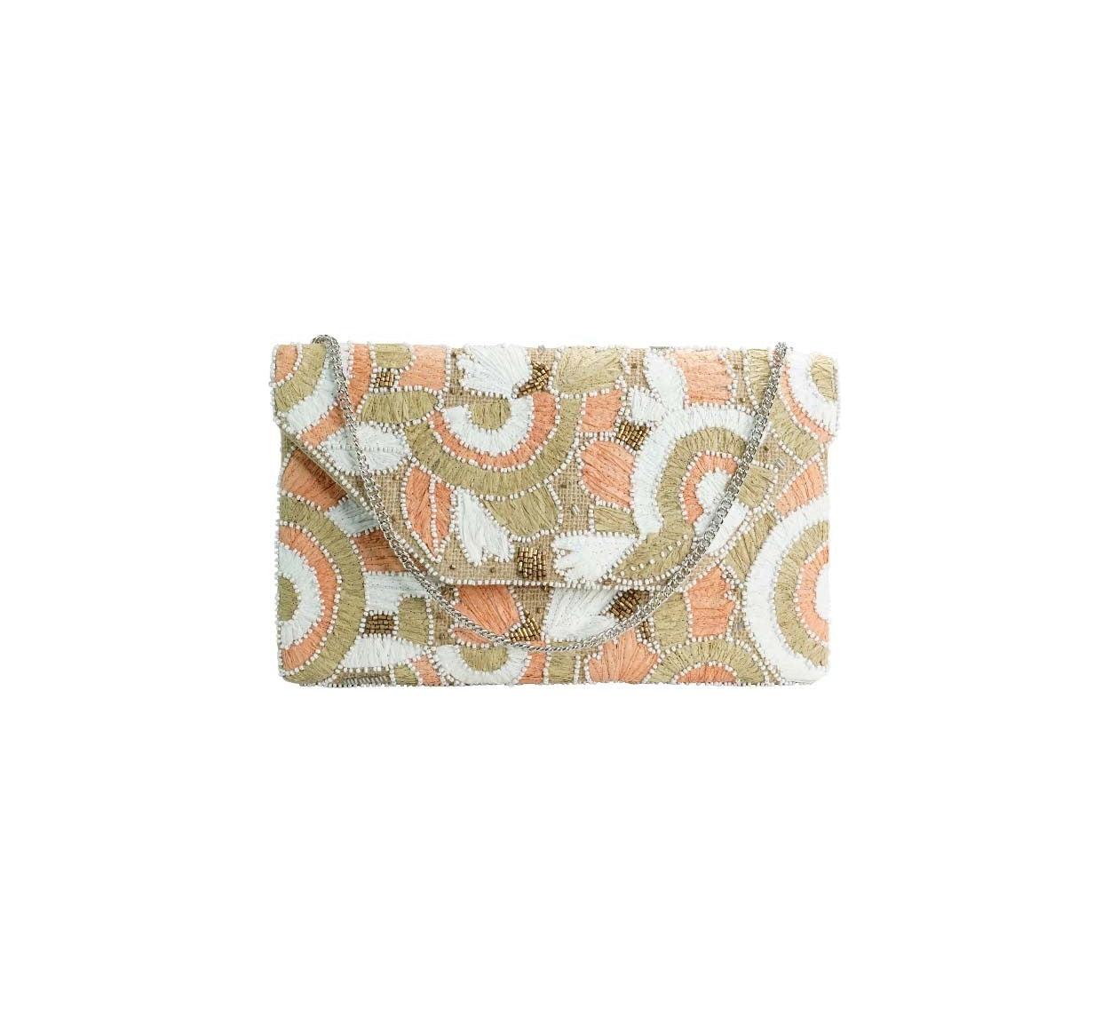 Maxi Carteira Bordada Floral Salmon