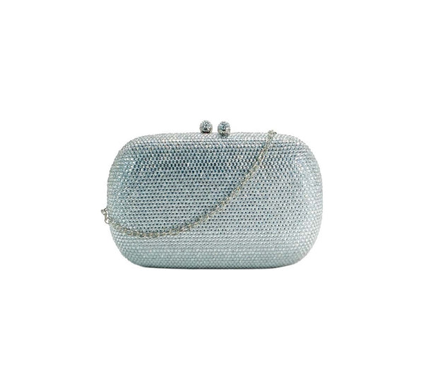 Bolsa Clutch Prata Cristais