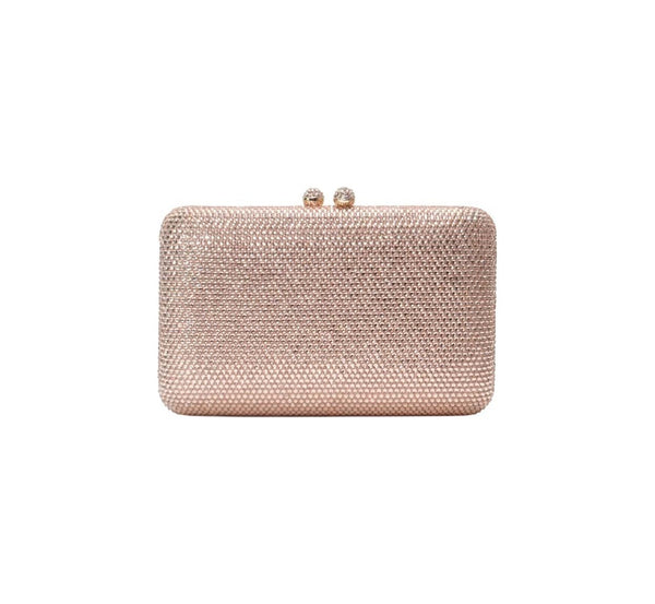 Bolsa Clutch Rose Cristais