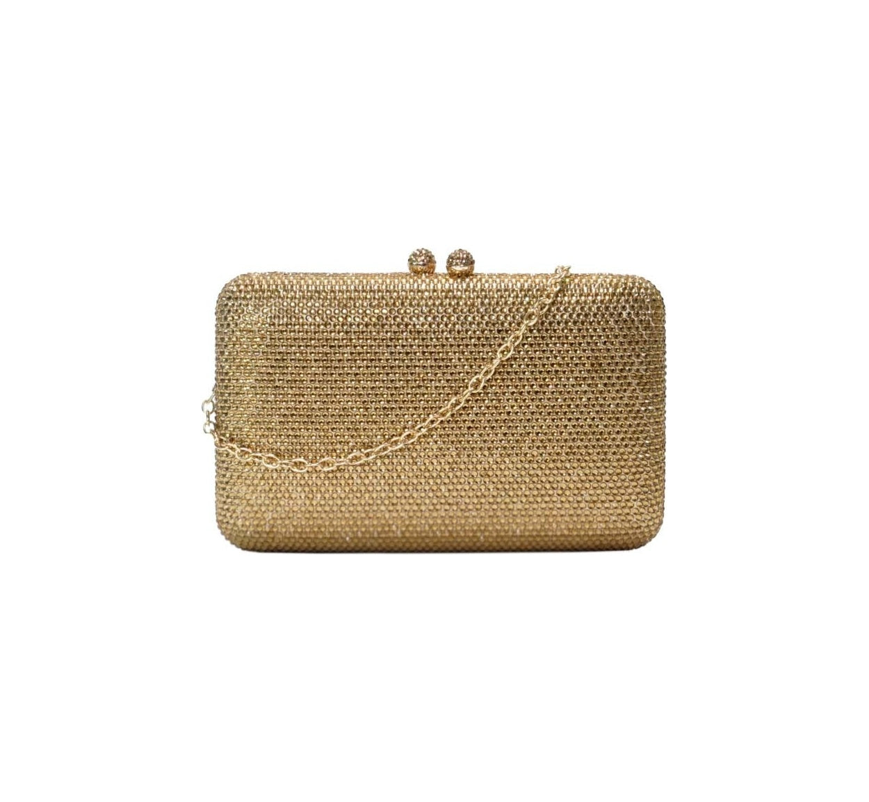 Bolsa Clutch Dourada Cristais