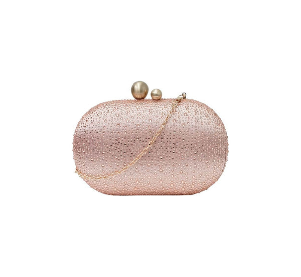 Bolsa Clutch Cristais Rose
