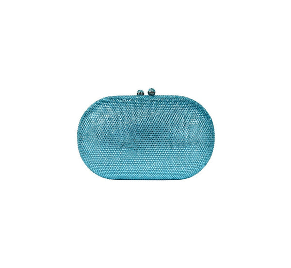 Bolsa Clutch Azul Cristais