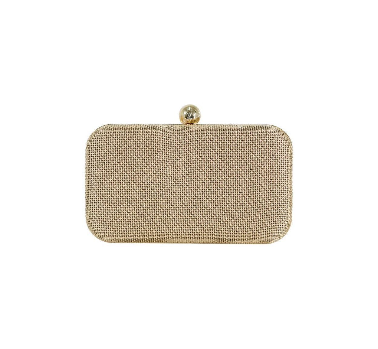 Bolsa Clutch Em Tecido Dourado