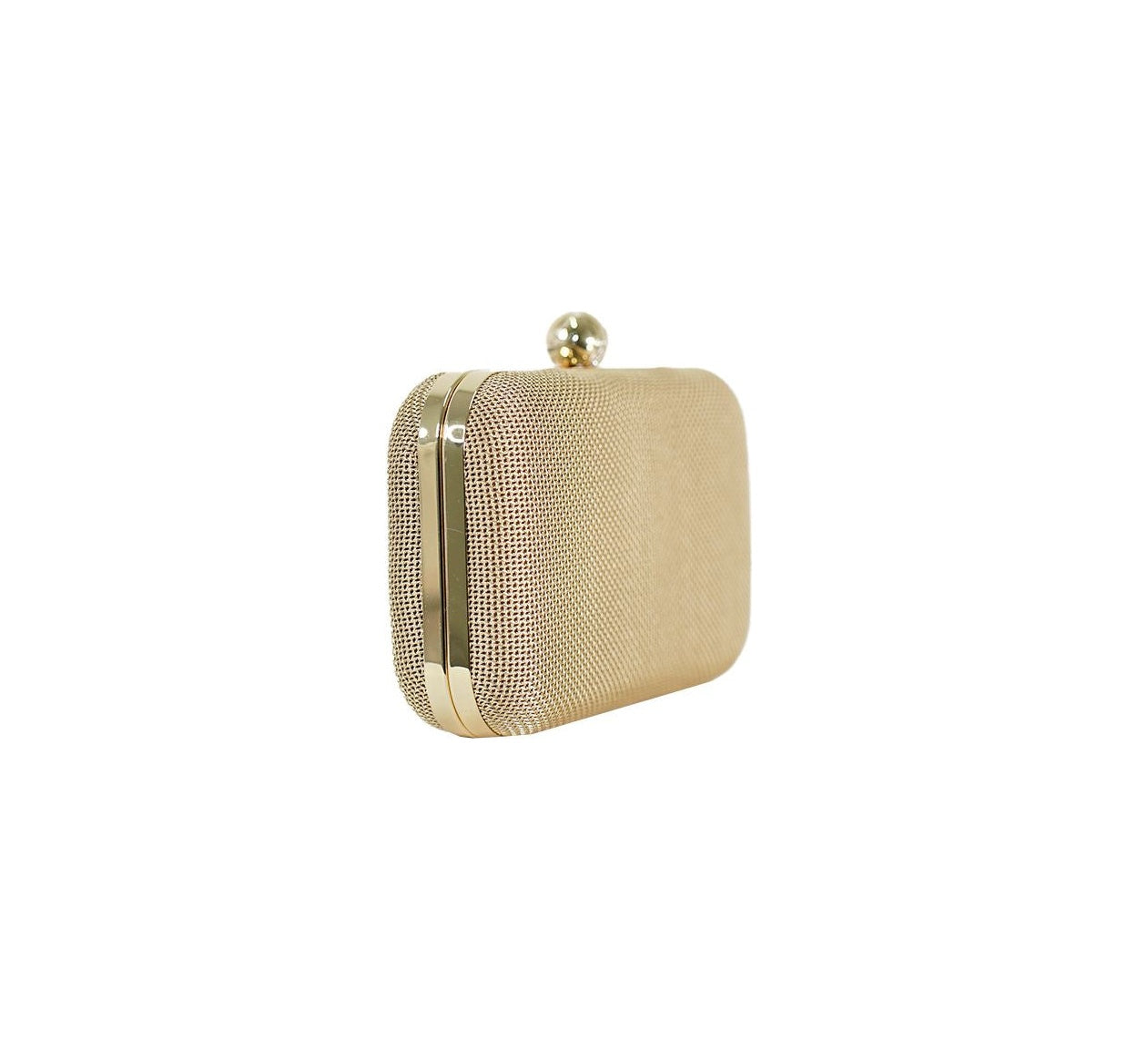 Bolsa Clutch Em Tecido Dourado