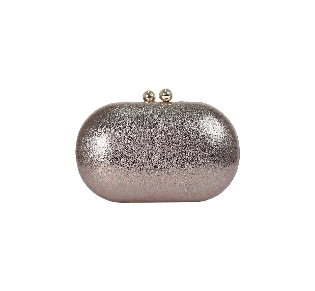 Bolsa Clutch Metalizada Chumbo
