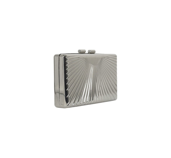 Bolsa Clutch Metal Prata