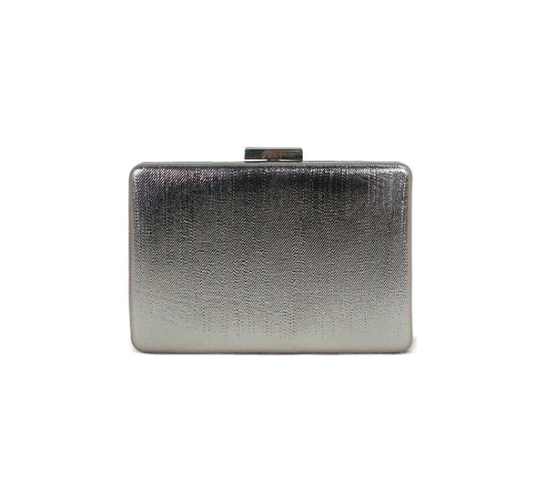 Bolsa Clutch Metalizada Chumbo