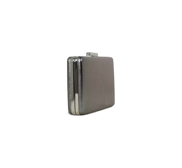 Bolsa Clutch Metalizada Chumbo