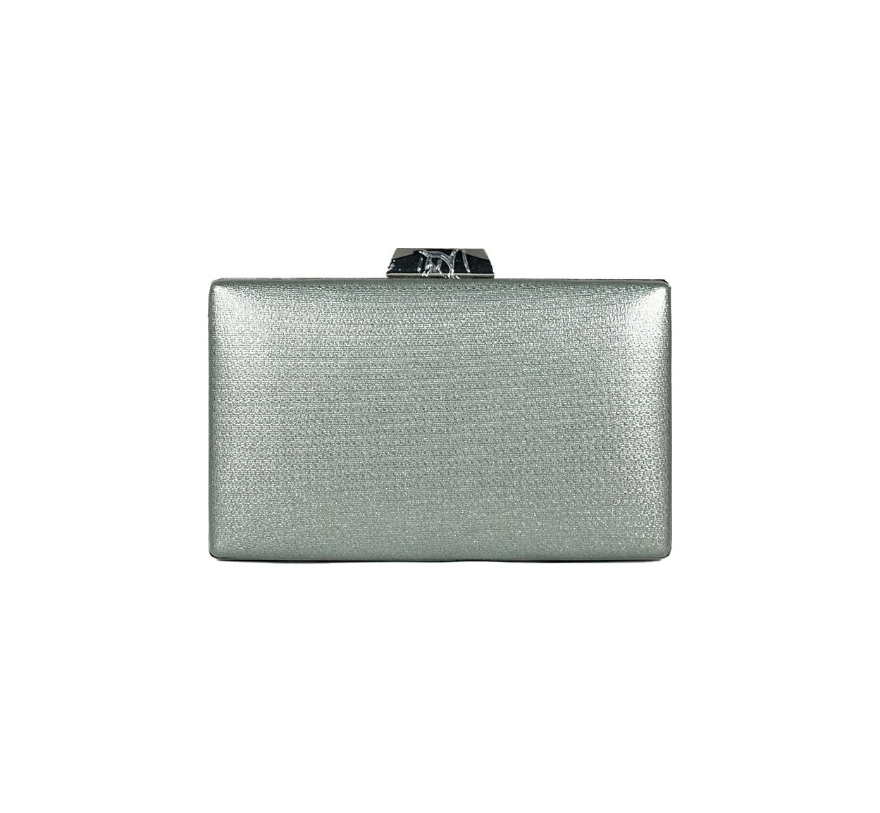 Bolsa Clutch Metalizada Chumbo