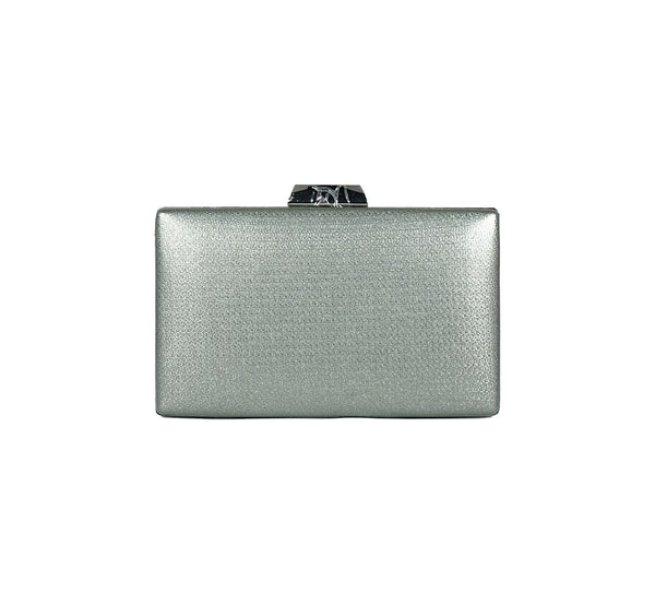 Bolsa Clutch Metalizada Chumbo
