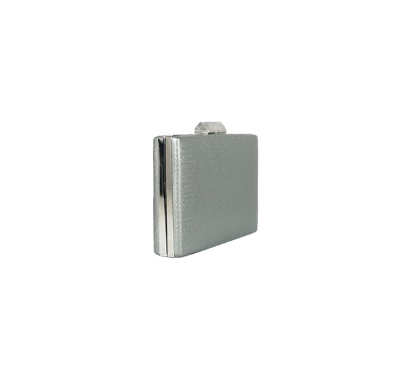 Bolsa Clutch Metalizada Chumbo