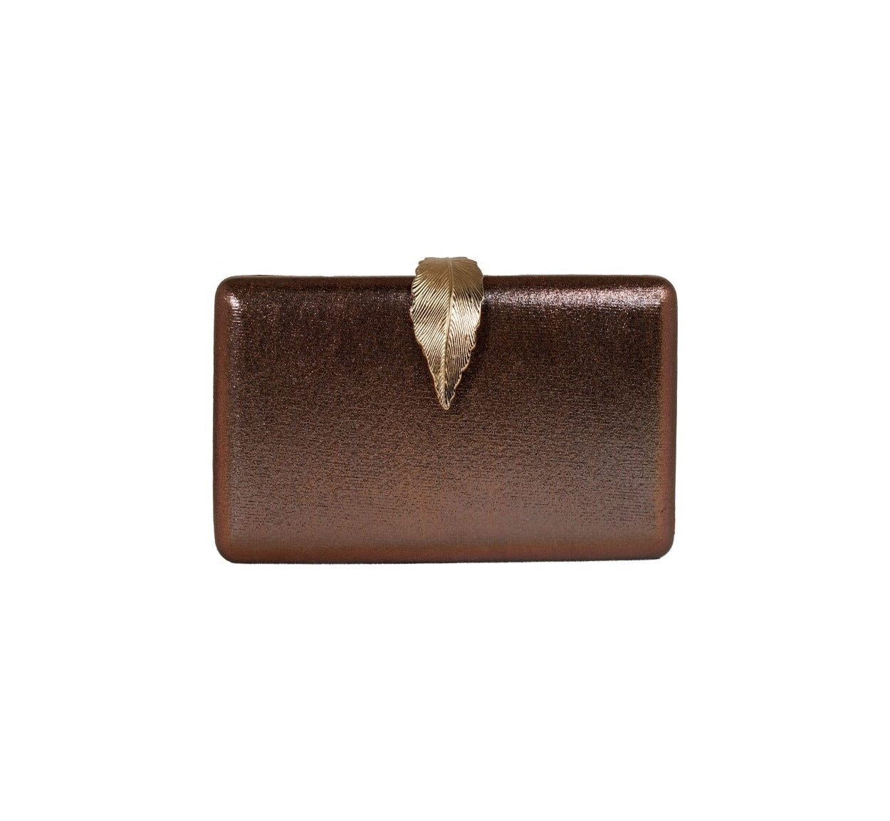 Bolsa Clutch Metalizada Café