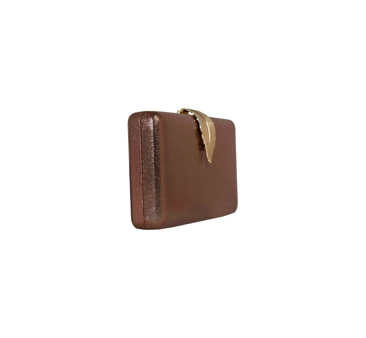 Bolsa Clutch Metalizada Café