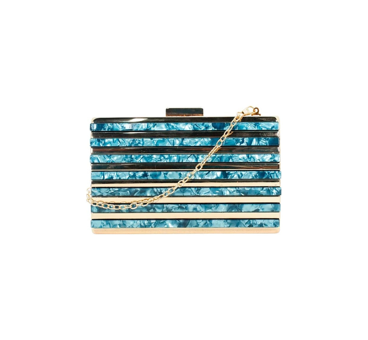 Bolsa Clutch Prata Com Madre Pérola Preta