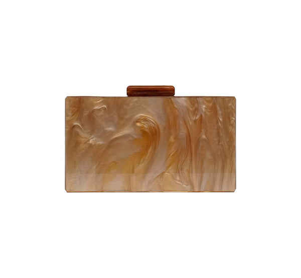 Bolsa Clutch Madre Pérola Caramelo