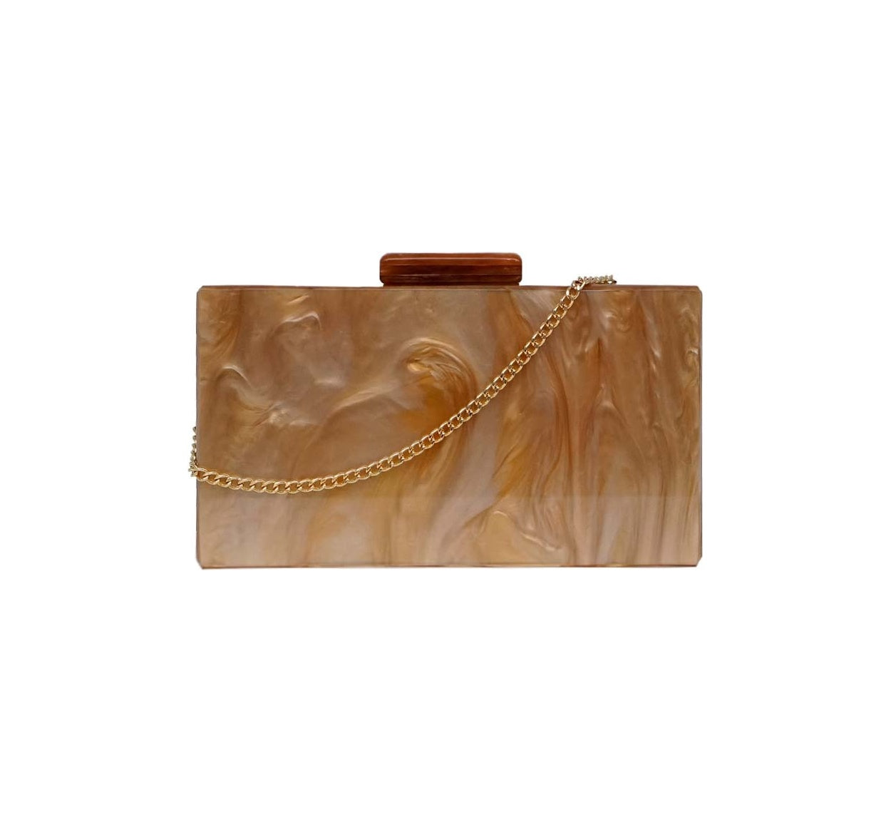 Bolsa Clutch Madre Pérola Caramelo