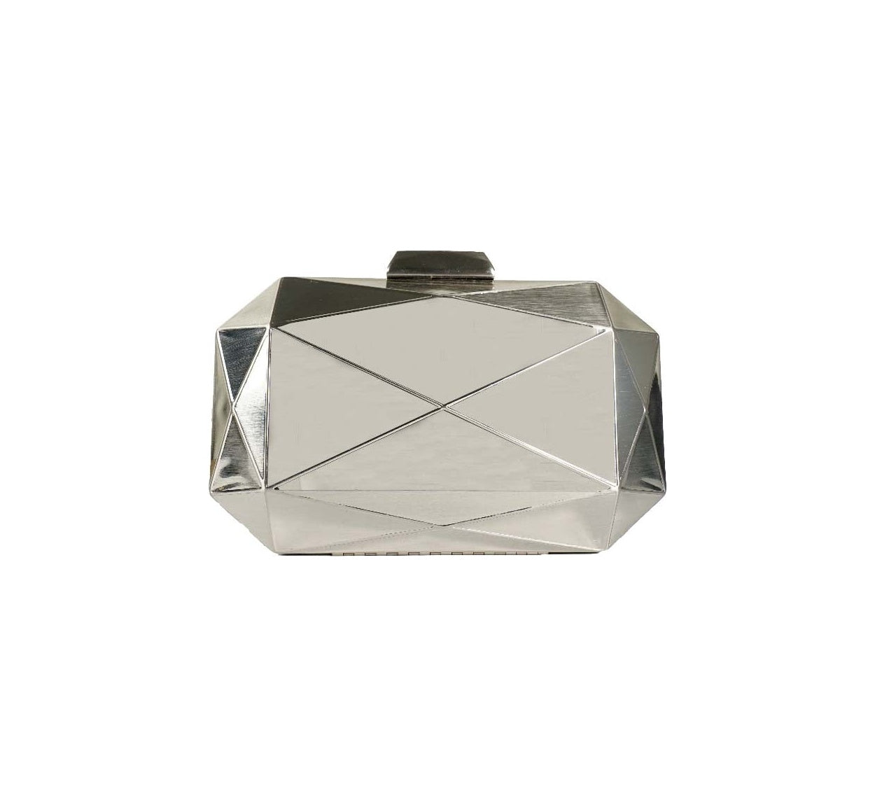 Bolsa Clutch Metal Prata