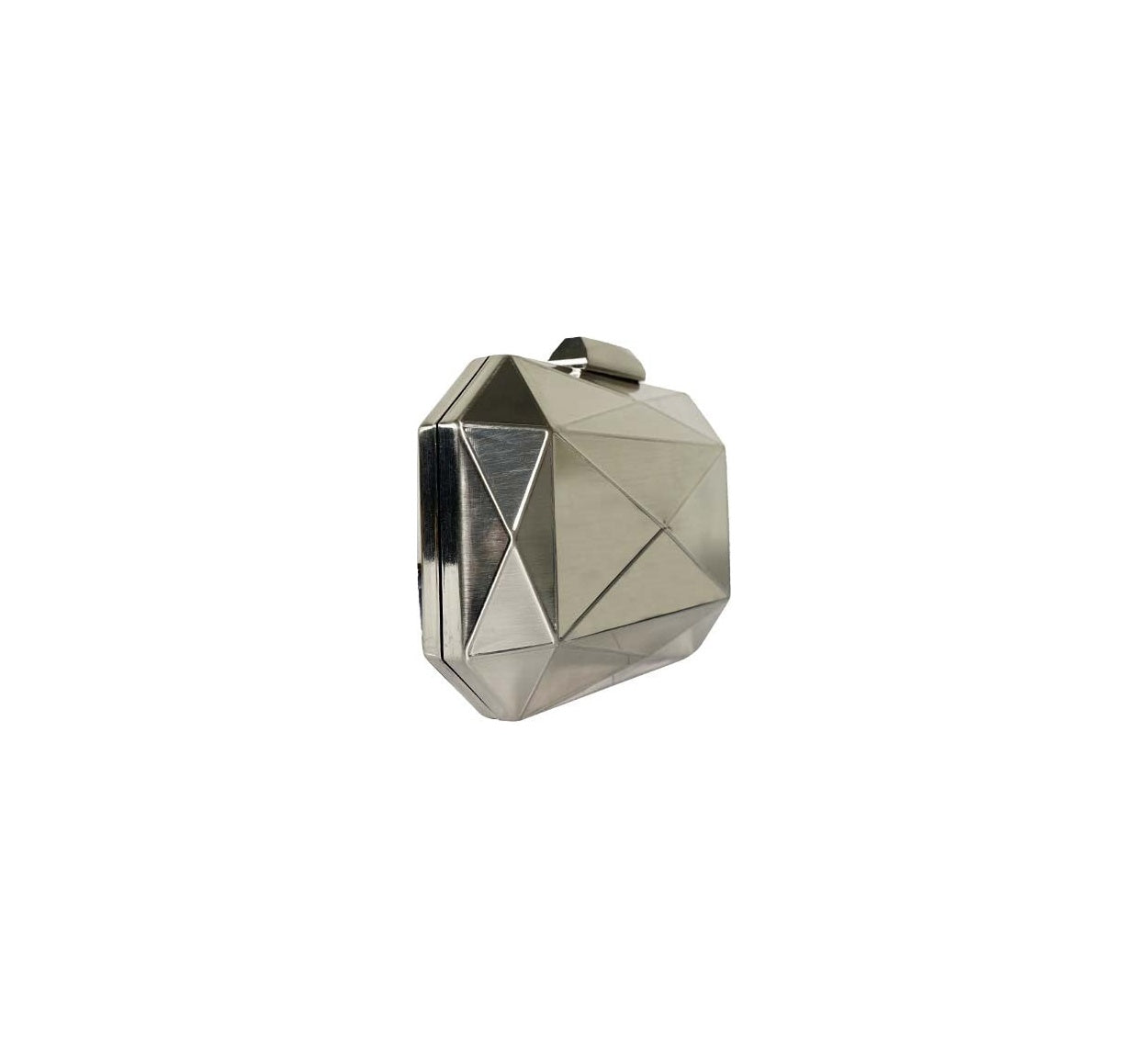Bolsa Clutch Metal Prata