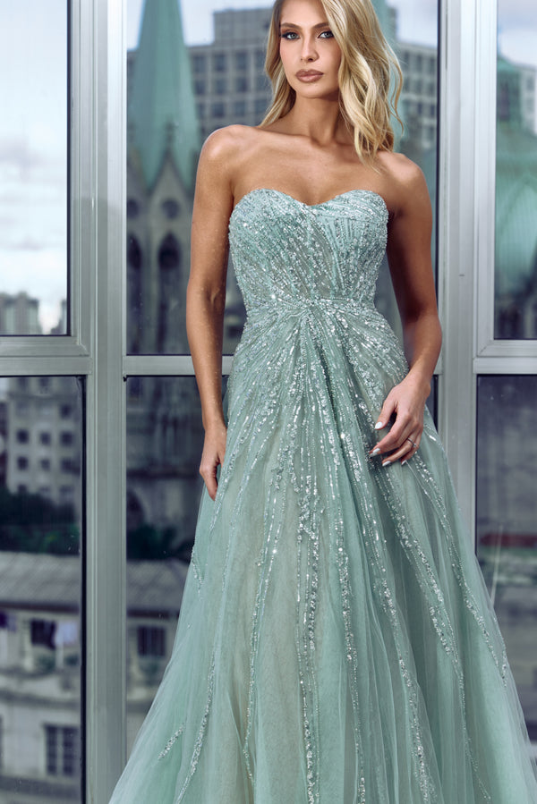 Vestido Longo Bordado Mac Duggal - 1