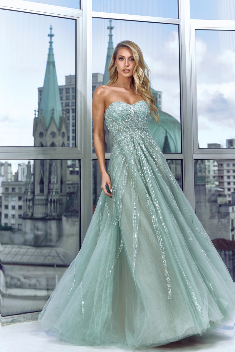 Vestido Longo Bordado Mac Duggal - 4